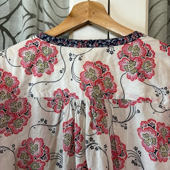 Per Una Marks and Spencer US10 Lightweight Cotton Floral Peasant Blouse - Picture 13 of 14